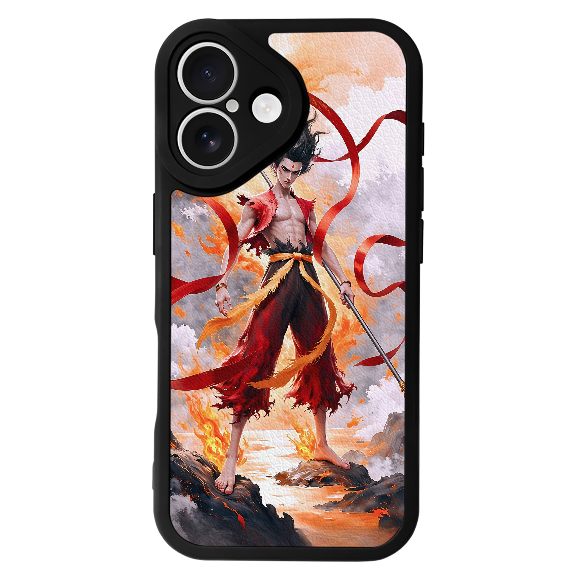 （画像用） Ne Zha 2 ナタ 魔童の大暴れ 【iPhone 16シリーズ対応】シリコンスマホケース（レザー調） 材質：シリコン